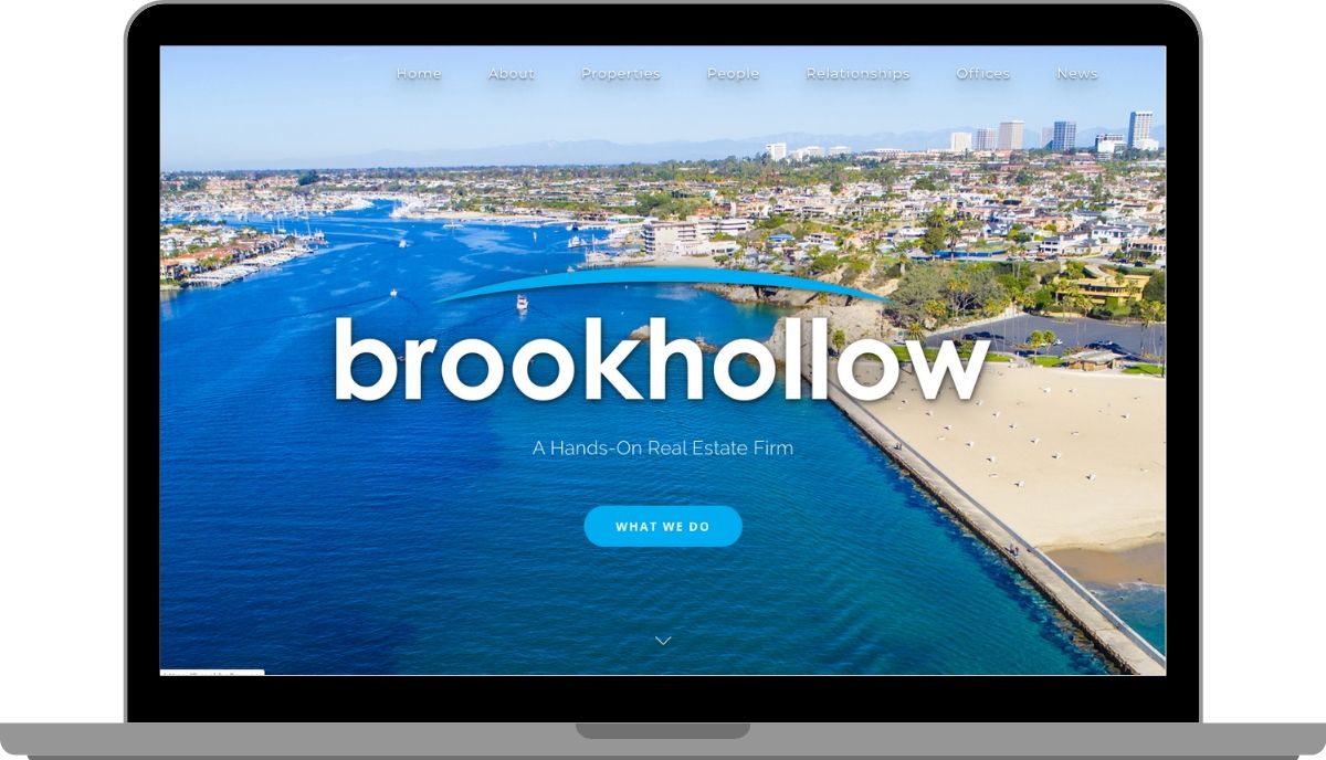 Brookhollow website on laptop screen